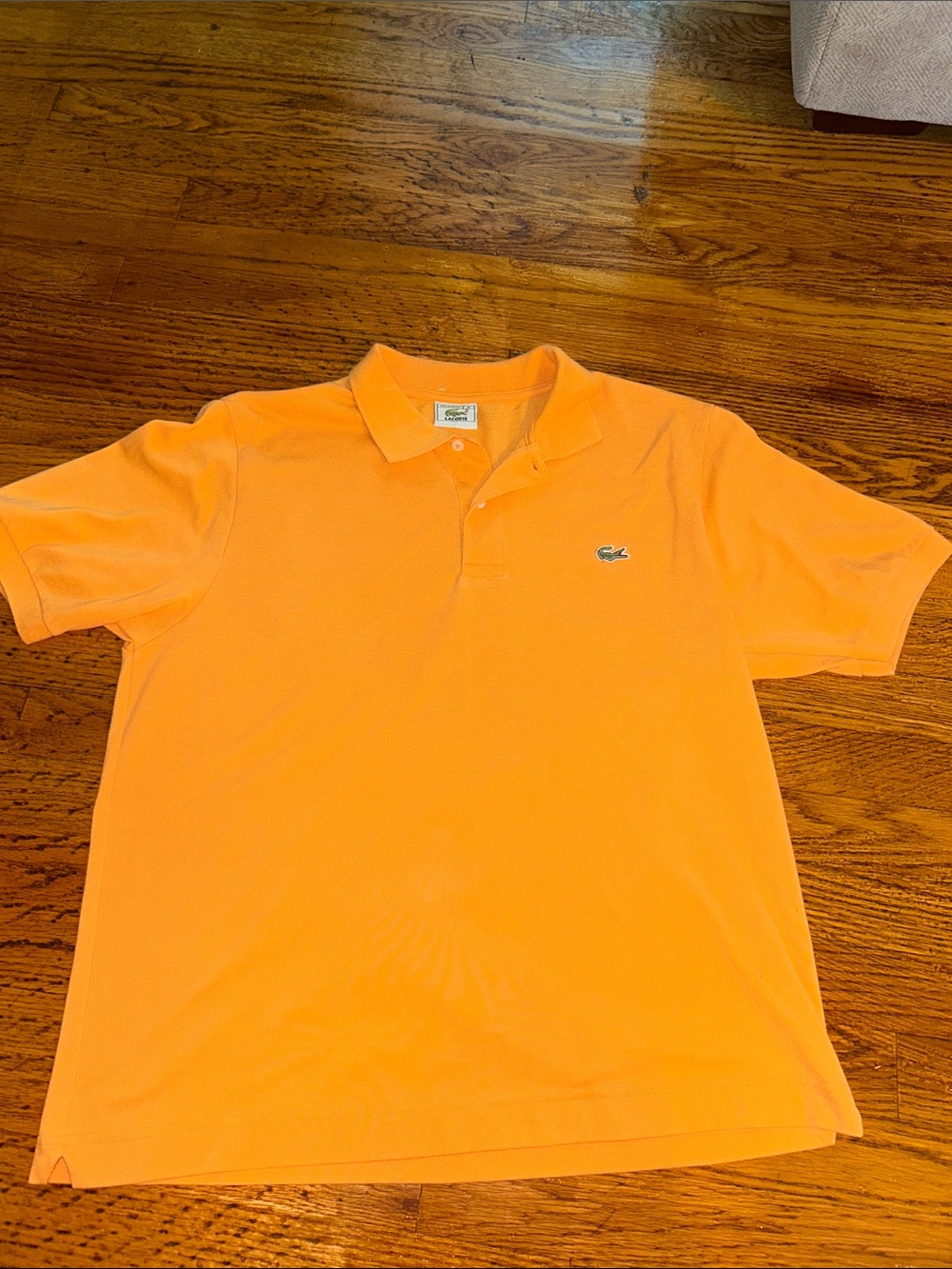 Lacoste Men's Bright Orange Polo with Signature Crocodile